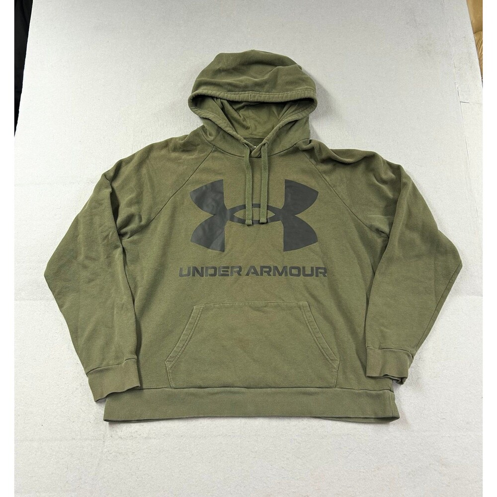 Under Armour Rival Fleece Logo Green Hoodie XL